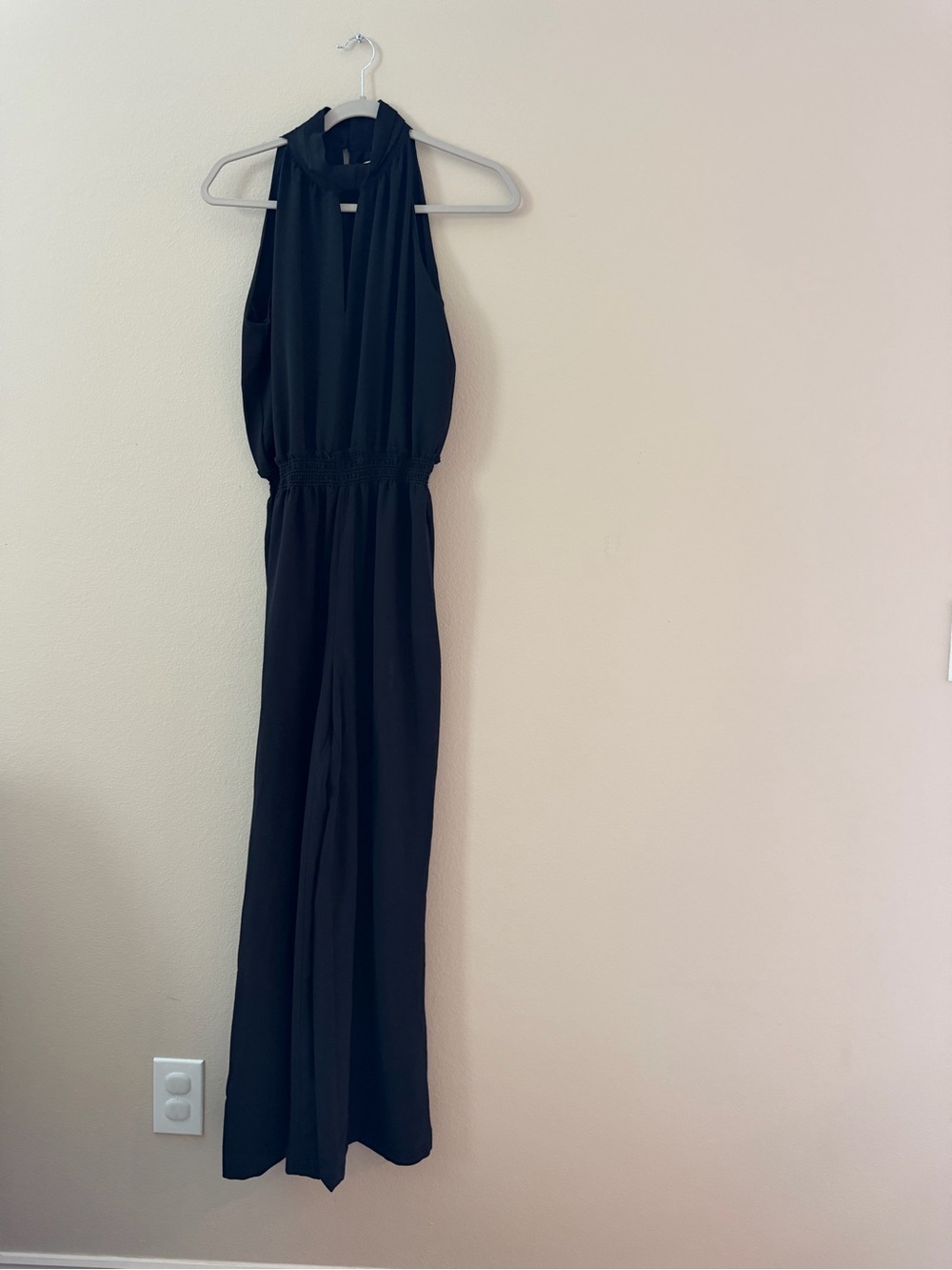 Max Studio Black Halter-Neck Wide Leg Jumpsuit
